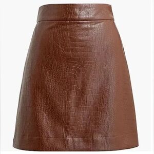 J. Crew Factory Women’s Faux Leather Croco-Embossed Mini Skirt - Size 18 - NWT